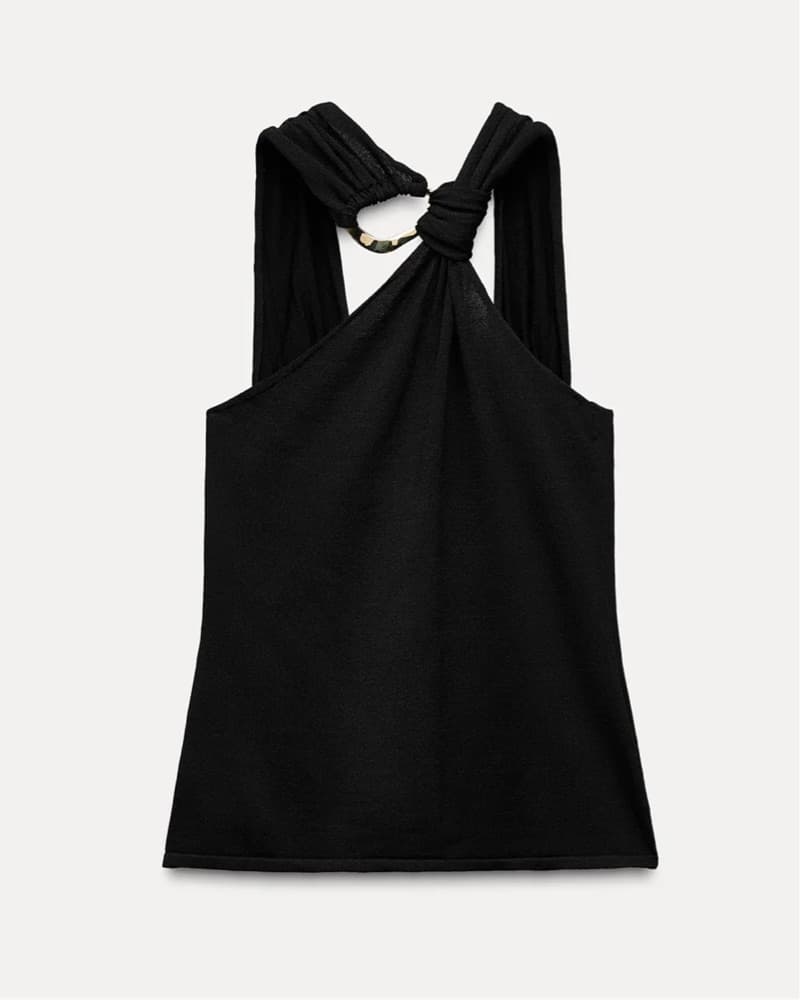 Black / Gold Detail Top  - Image 2