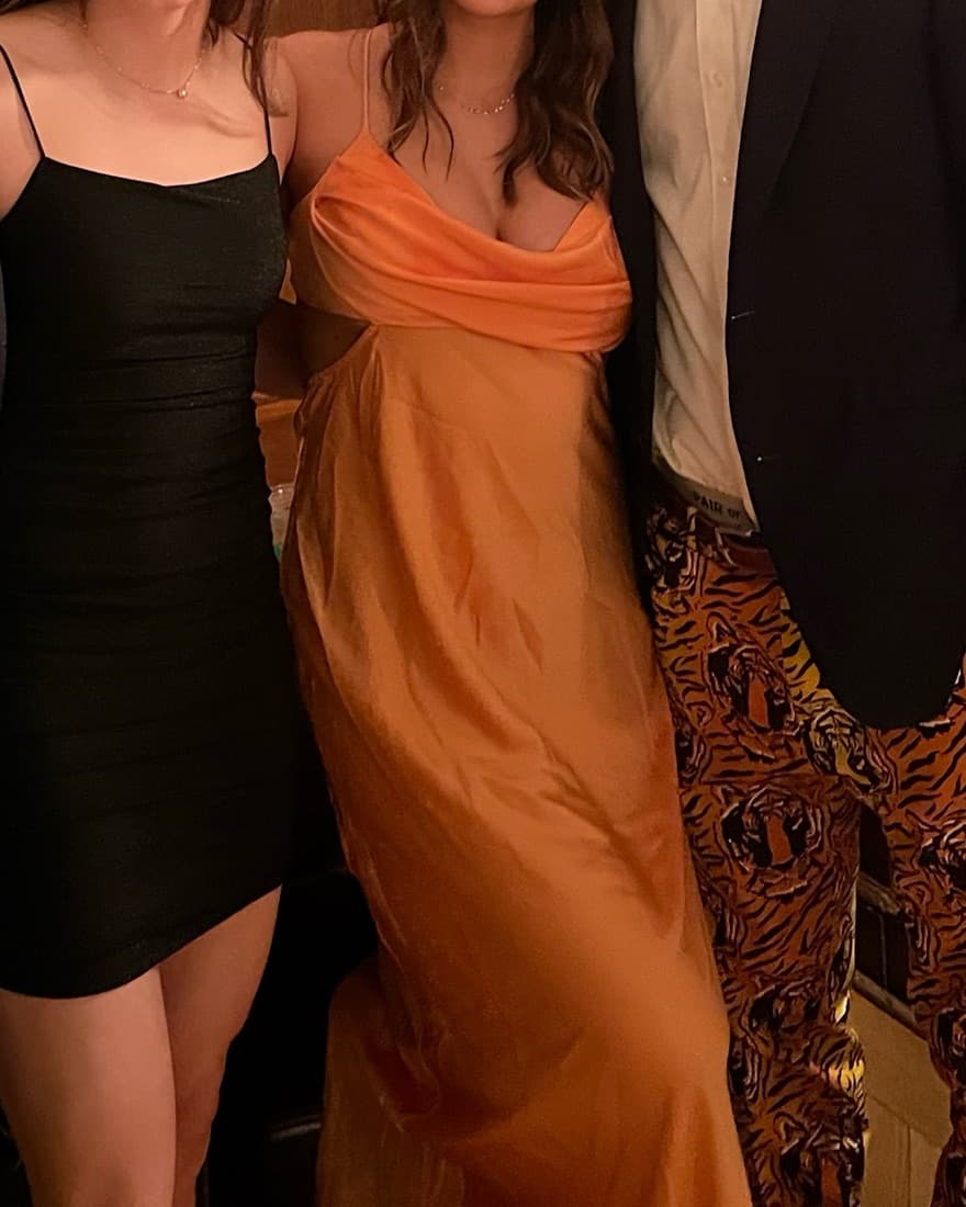 Orange Cutout Maxi Dress - Image 3
