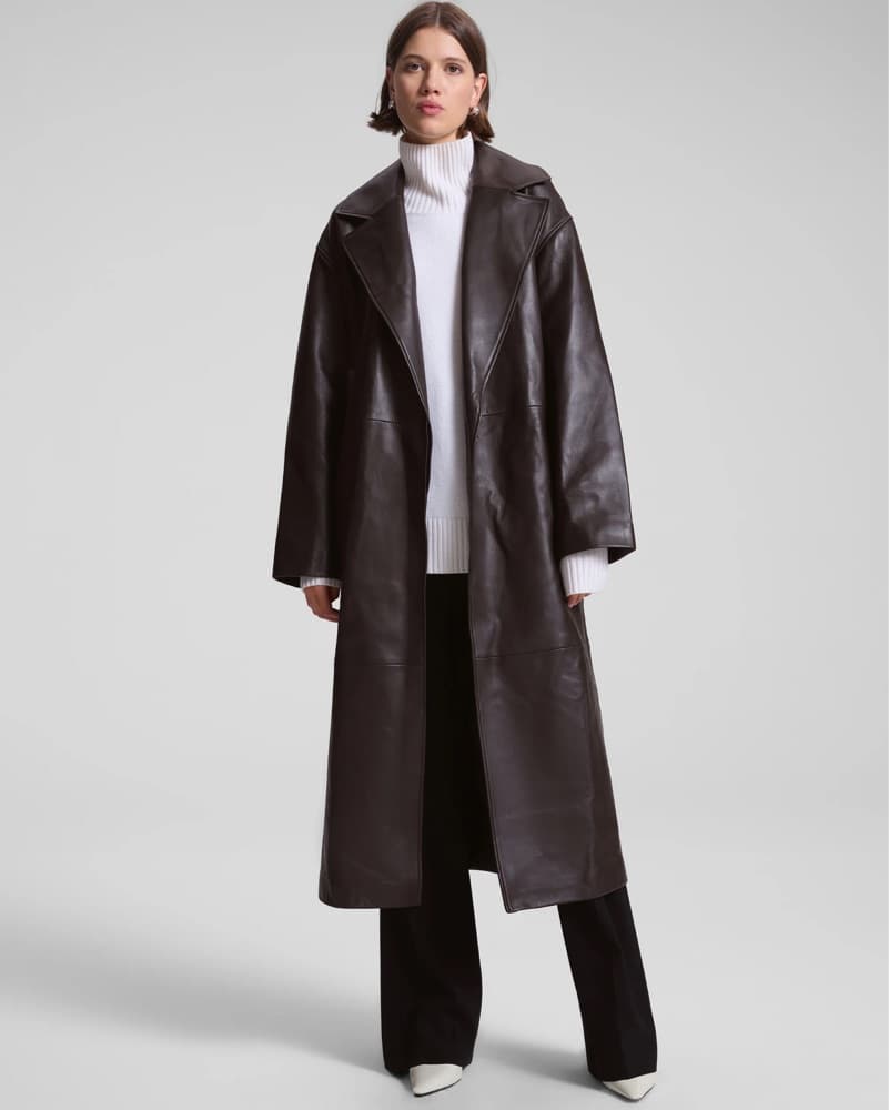 ALC Leather Belted Trench Coat - Image 1