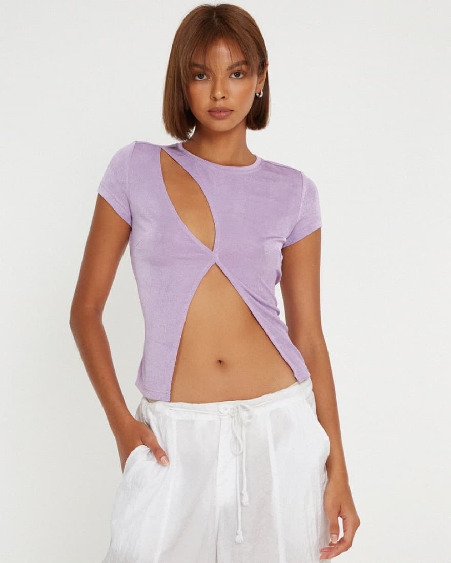 Purple Cut-Out Short Sleeve - Image 1