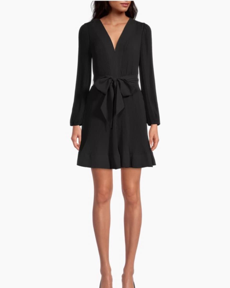 Milly Black Pleated Mini Dress - Image 1