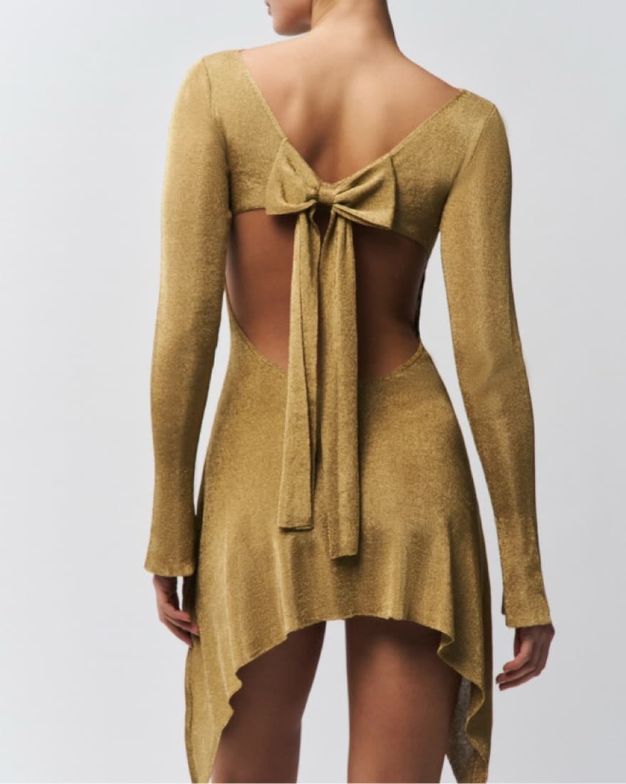 Danielle Guizio Gold Dress - Image 2