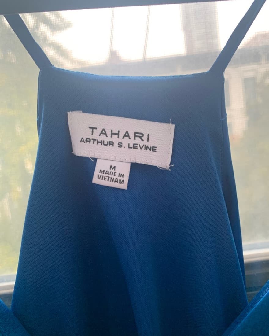 Blue Satin Maxi Dress - Image 5