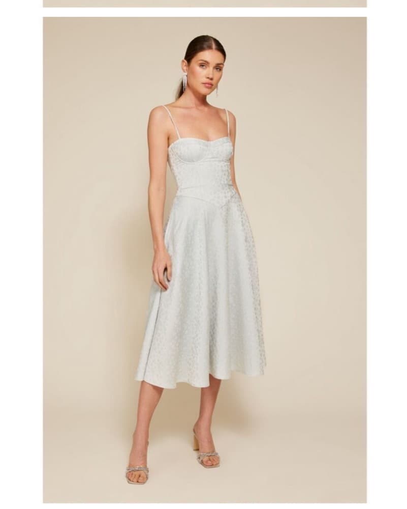 Line and Dot Penni Midi Dress Baby Blue - Image 2