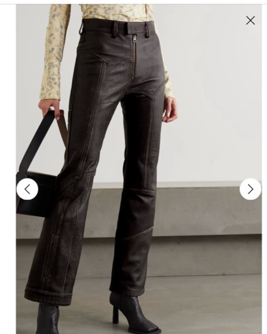 Acne Studios Leather Straight Leg Pant - Image 3
