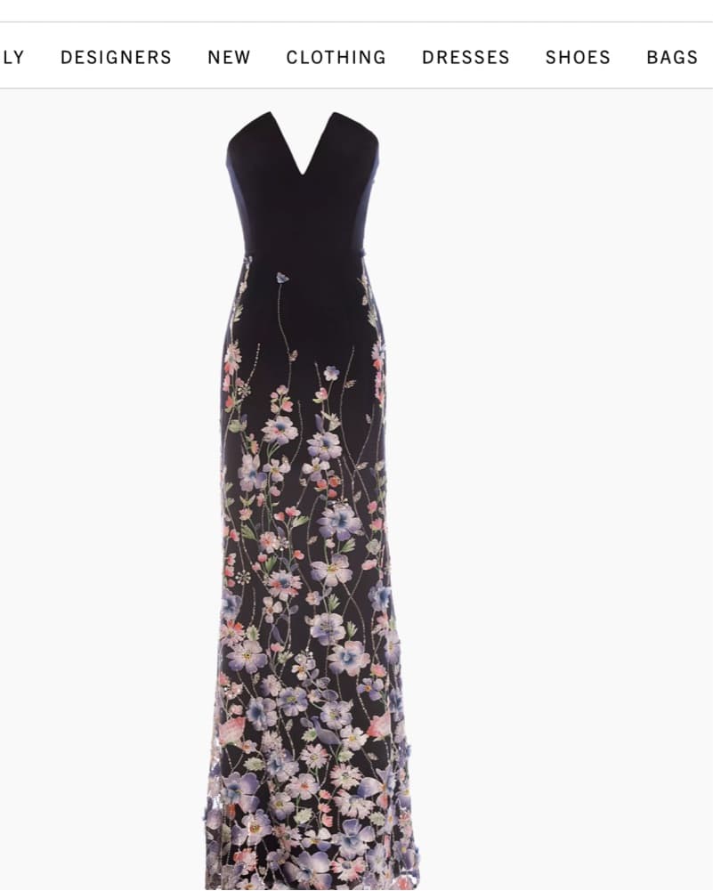 Fernanda Embroidered Strapless gown Saks - Image 1