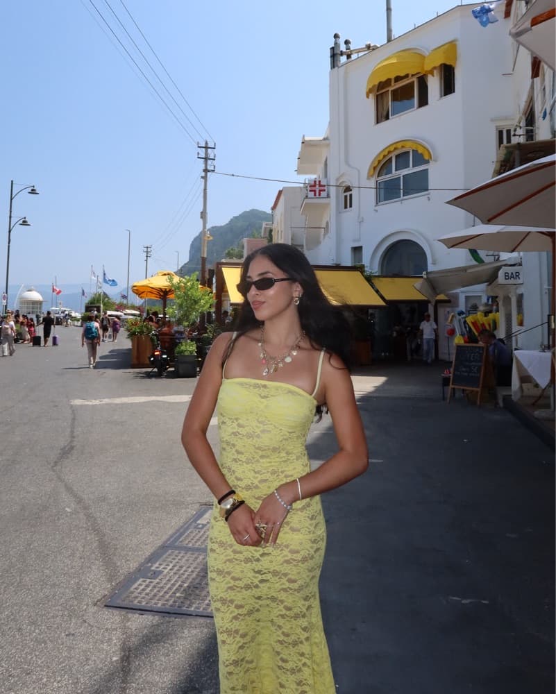 Yellow Lace Maxi Dress - Image 1