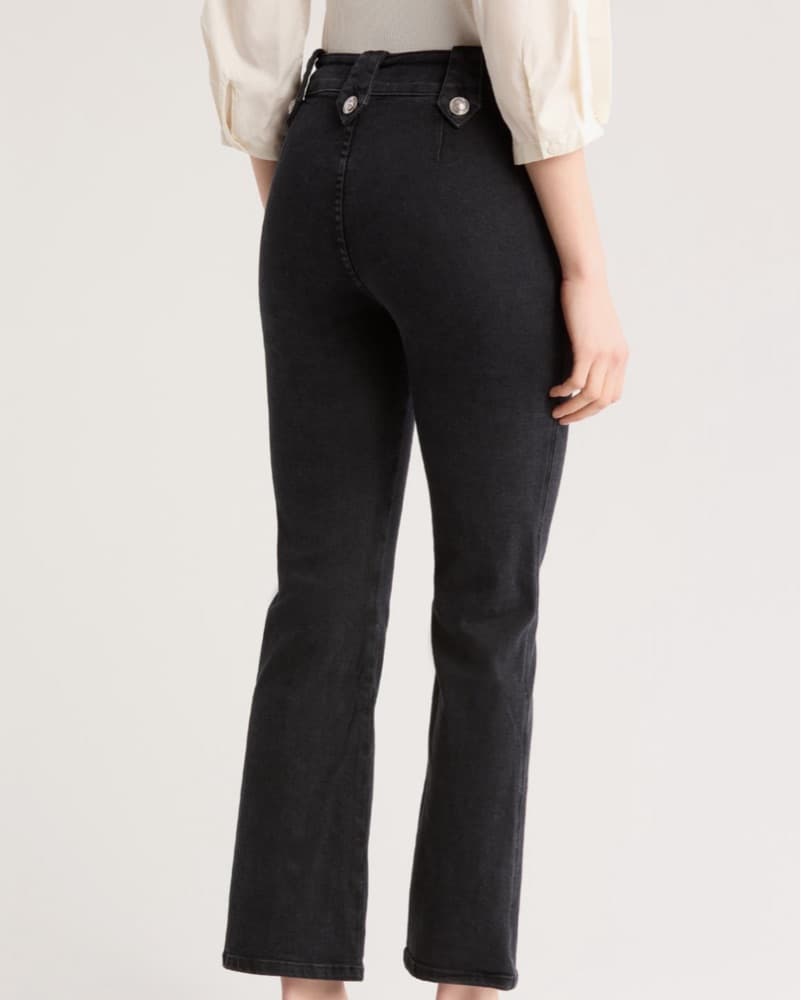 Button detail Black Jeans  - Image 4