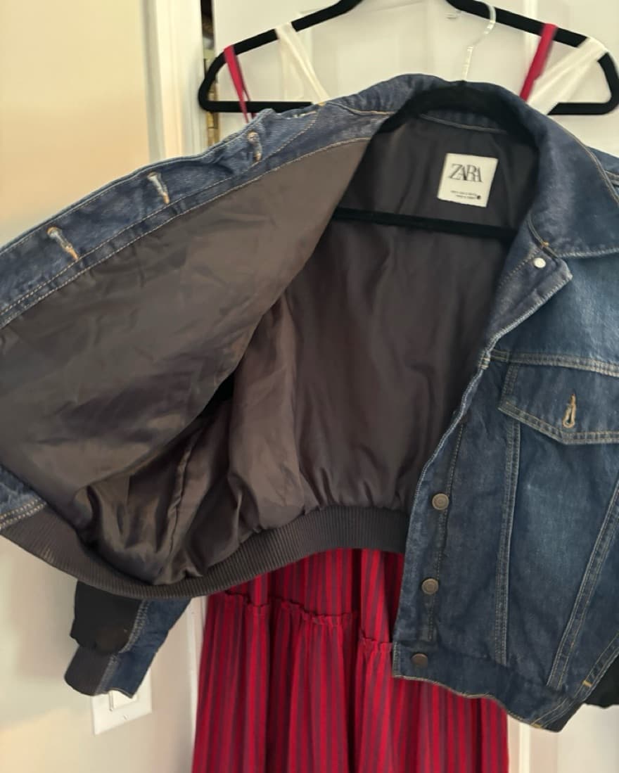 Zara Denim Bomber - Image 3