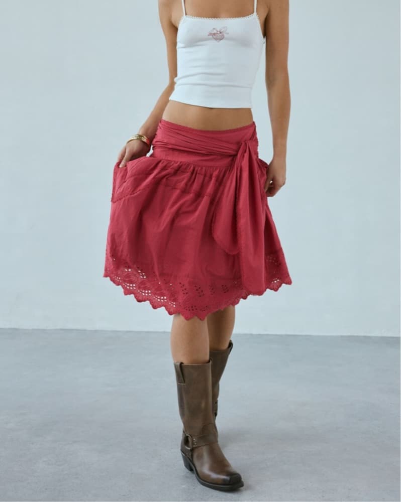 Kimchi Blue Nicola Tie Front Midi skirt - Image 2