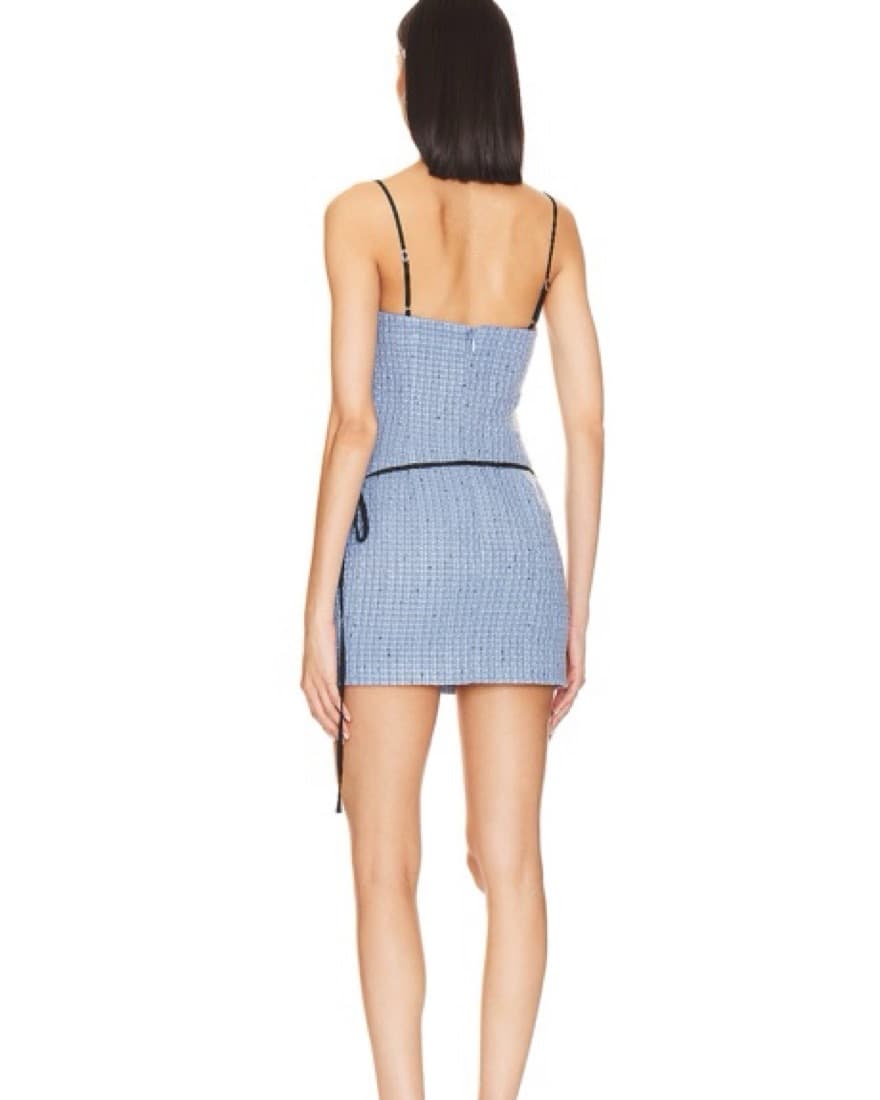 Domino Blue Dress Mini Tweed - Image 3