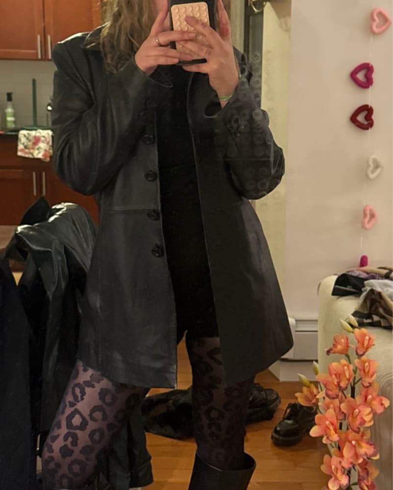 vintage leather blazer jacket  - Image 1