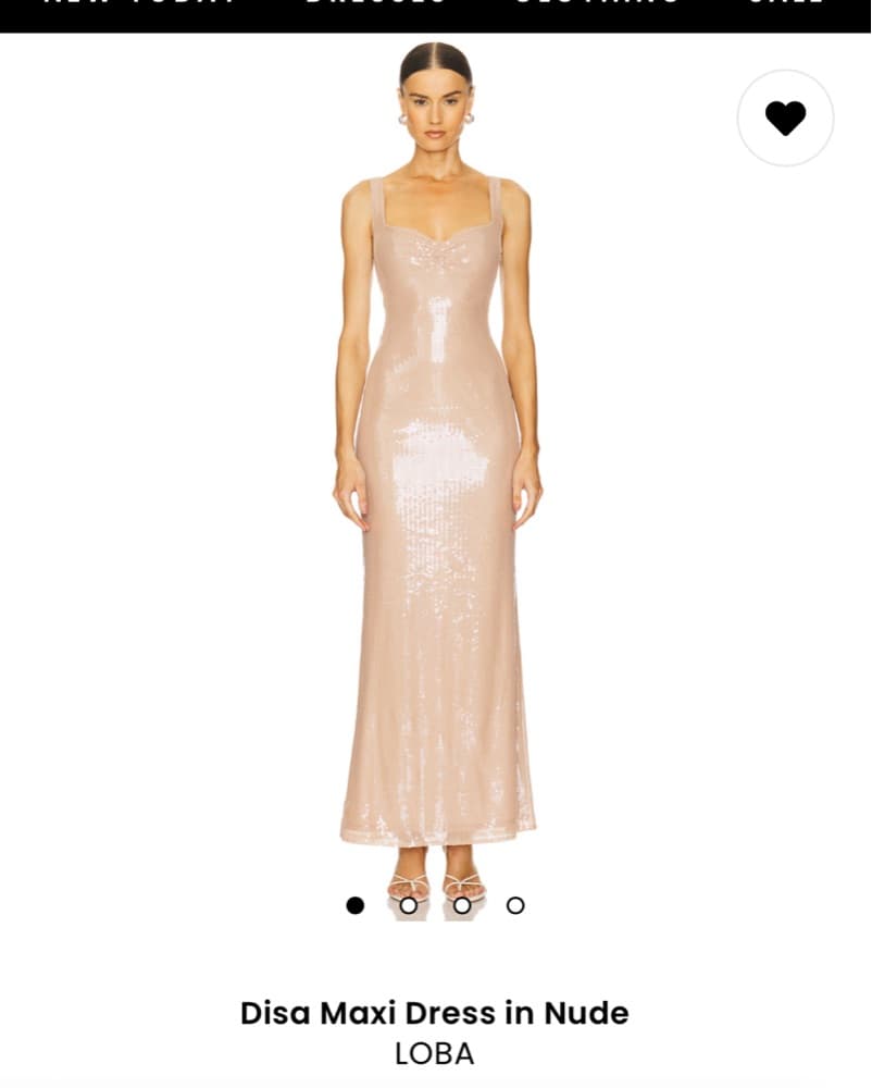 Nude Sequin Reolve Maxi Dress - Image 1