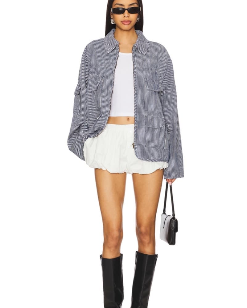 Renacida Jacket In Denim Stripe  - Image 5