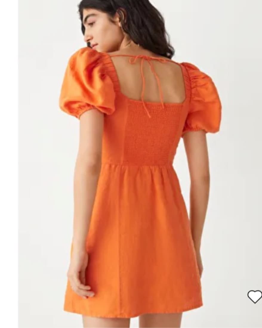 Bow Detail Linen Mini Dress - Image 2