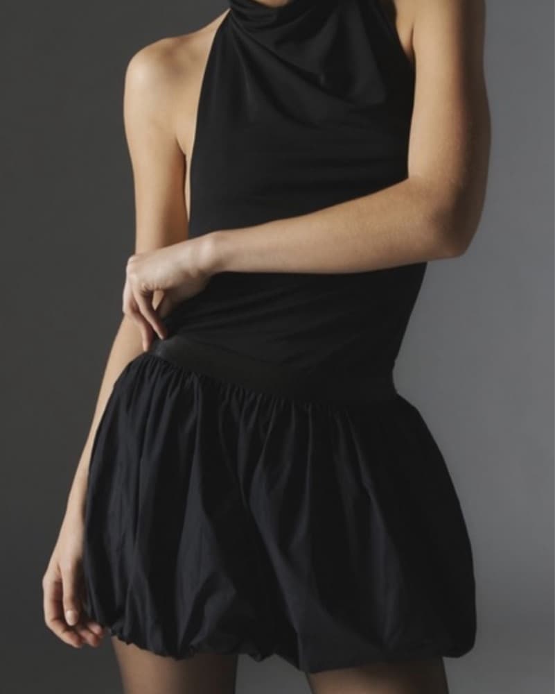 Silence + Noise Jenna Taffeta Black Bubb - Image 1