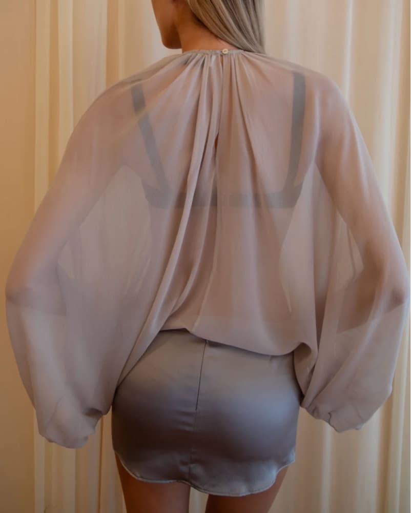 BUCI SOLSTICE MINI SKIRT IN SLATE - Image 3