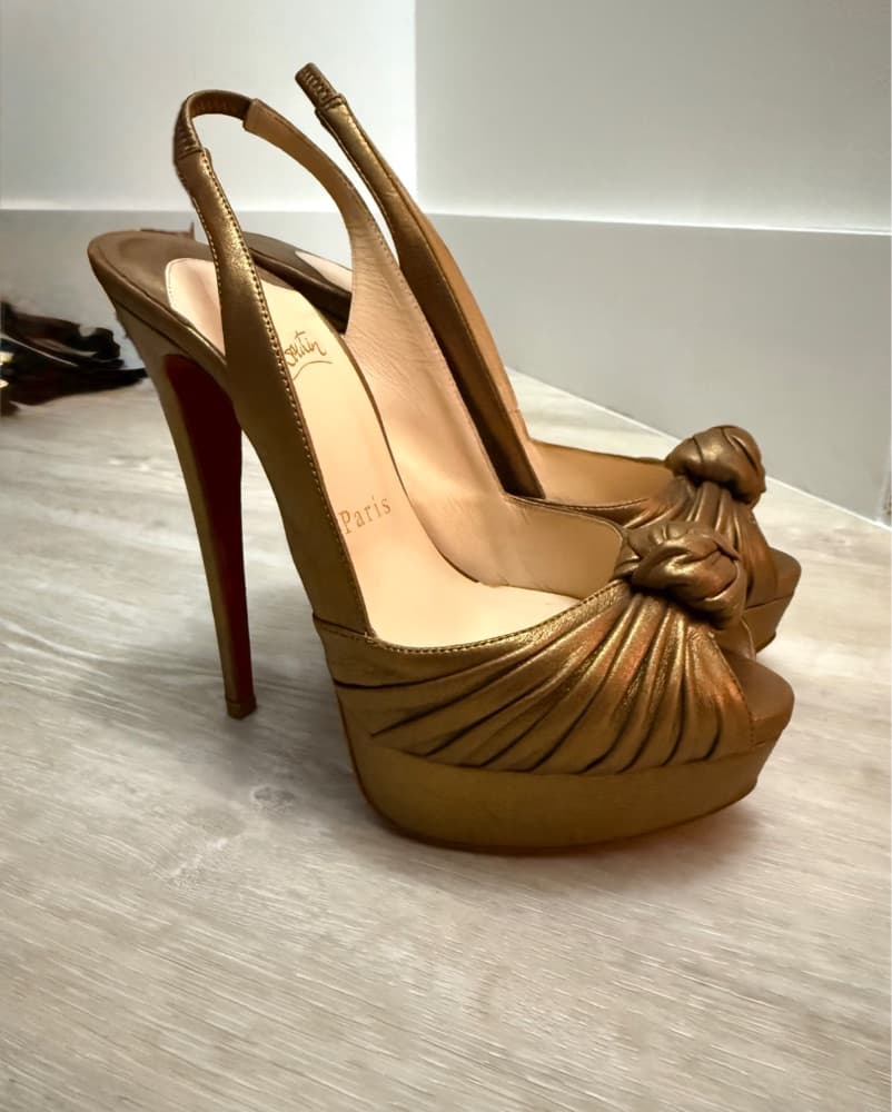 Christian Louboutin Gold Knot Slingback - Image 2