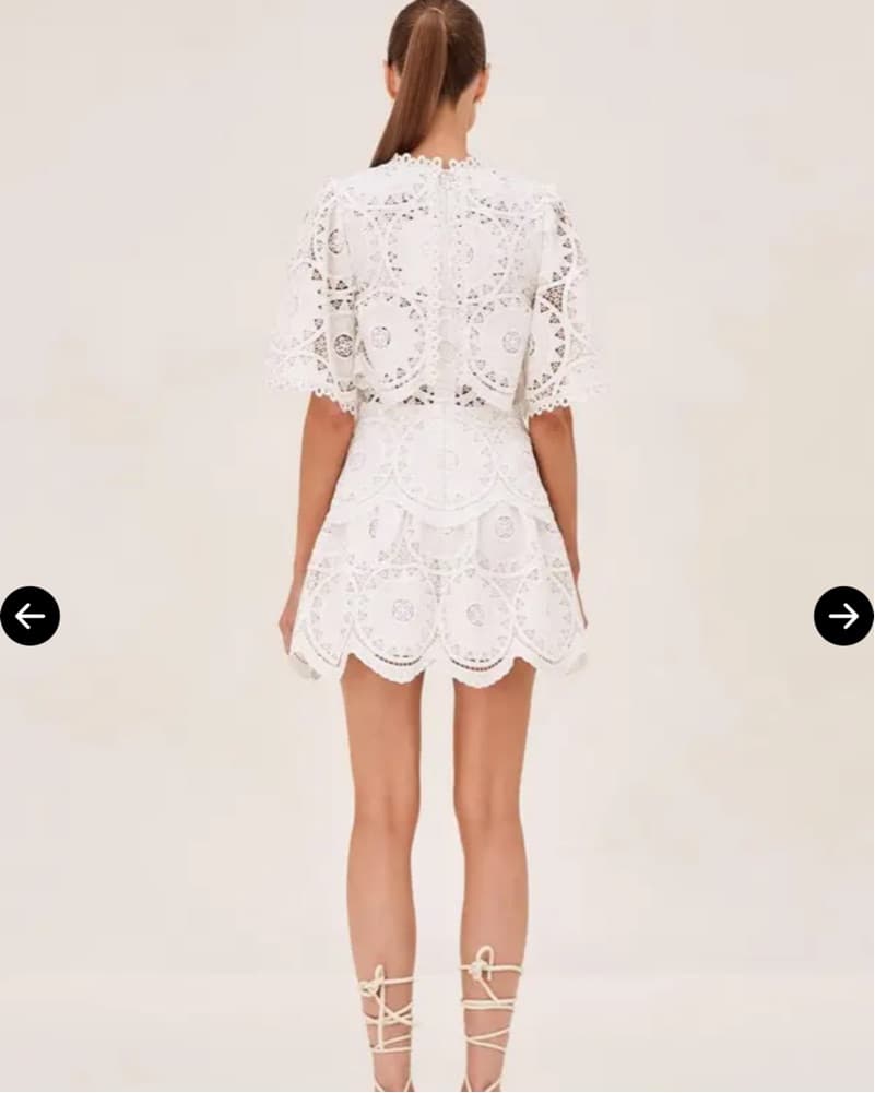 Elegant White Lace Mini Dress - Image 4