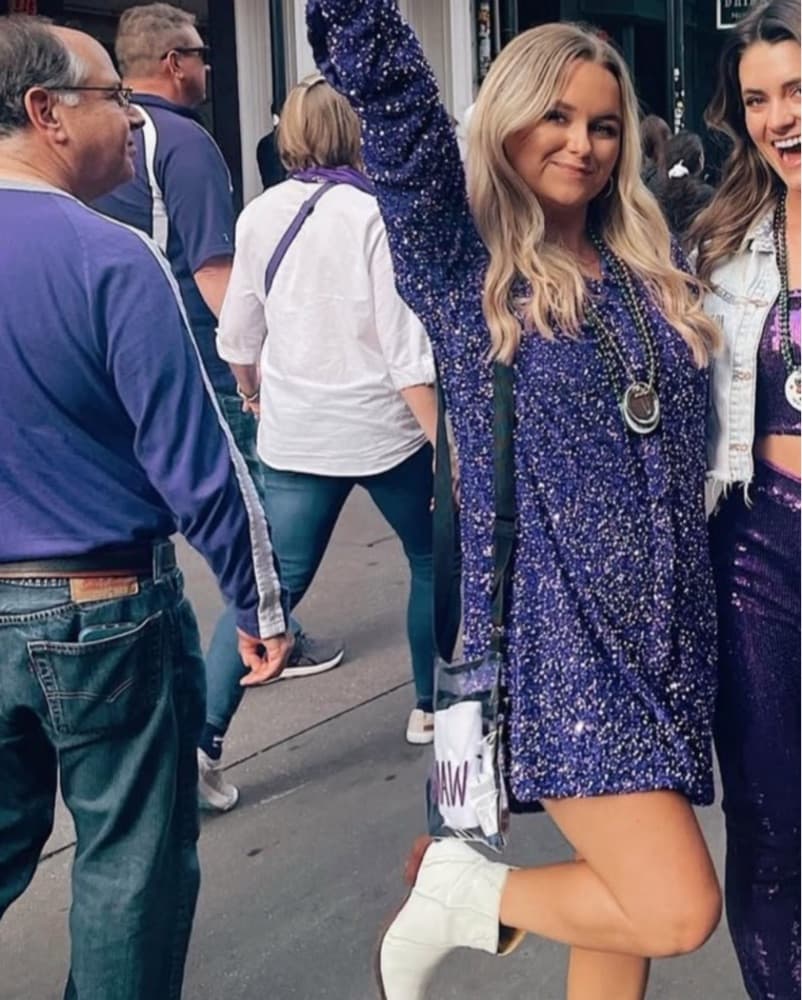 & Other Stories Purple Sequin Dress - Image 2