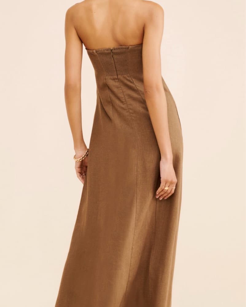 WeWoreWhat Linen Strapless Dress - Image 3