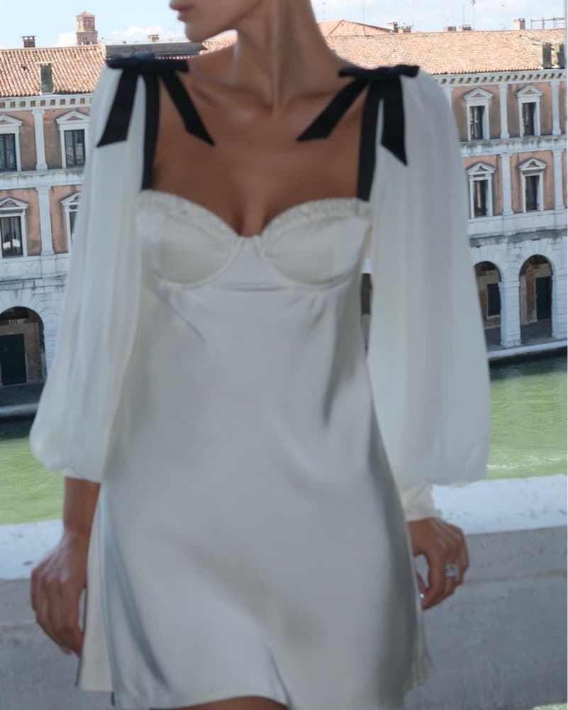 Baylee Mini Dress in Ivory - Image 3
