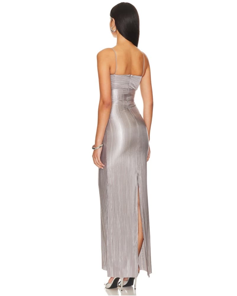 Lovers & Friends Metallic Silver Dress - Image 3