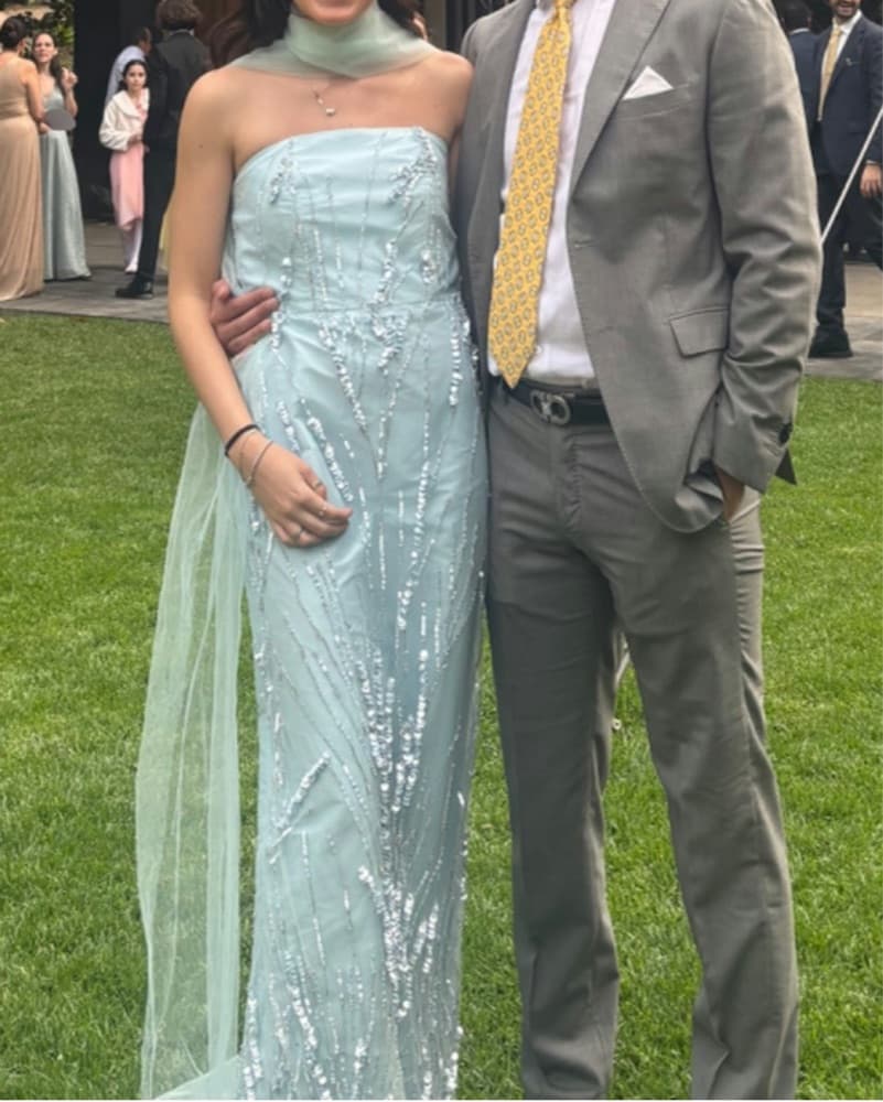 Nora Parada Seafoam Embelished Gown - Image 3