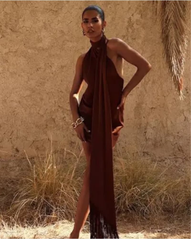 Rat & Boa Silk Halter Dress  - Image 1