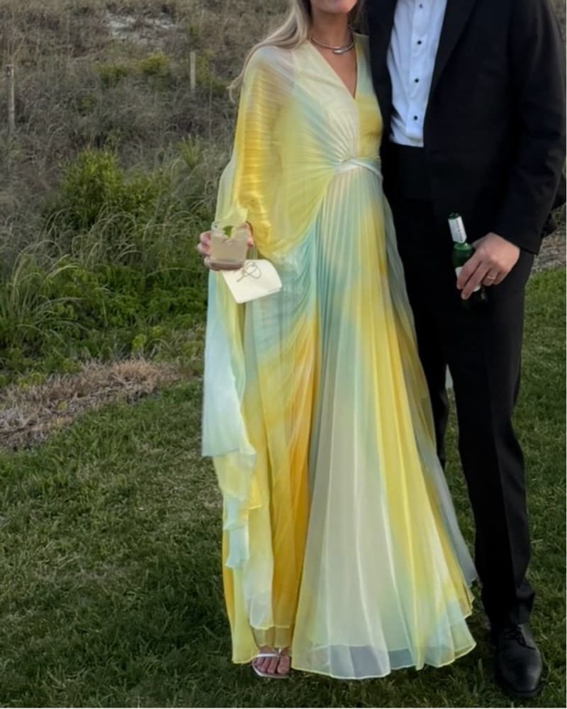 Acler Anslow Pleated Maxi - Lemon Mist - Image 3
