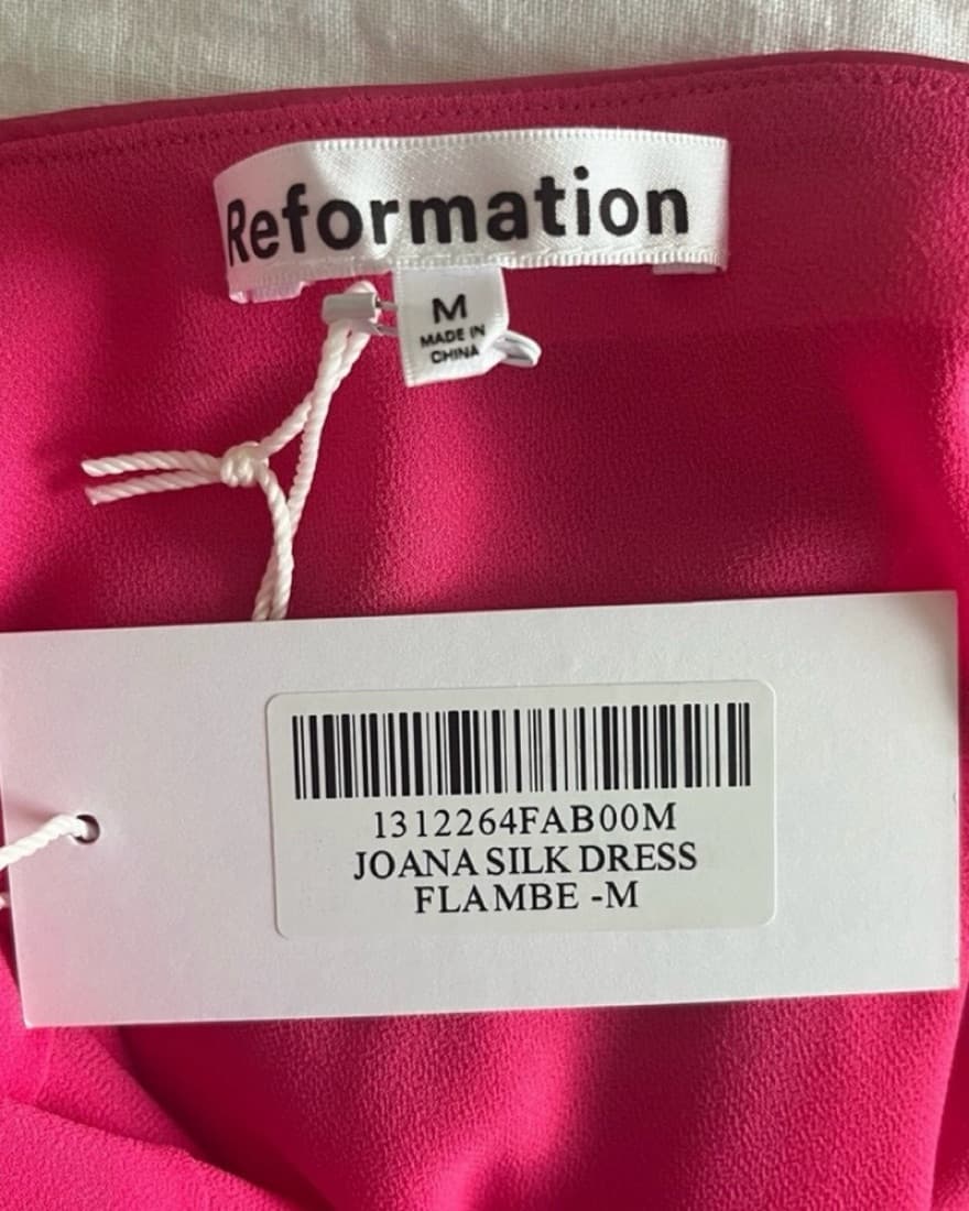 Reformation Joanna Silk Dress Fuchsia  - Image 5