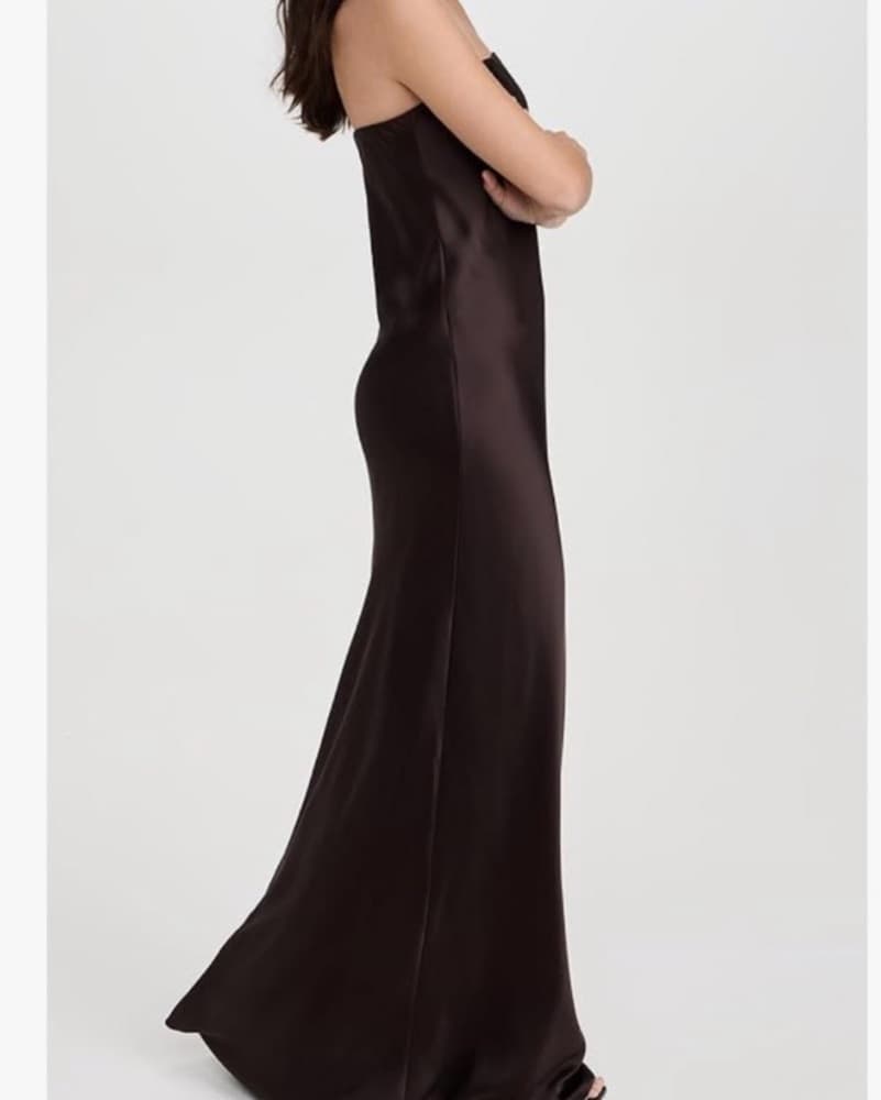 Norma Kalami Strapless Brown Gown - Image 2