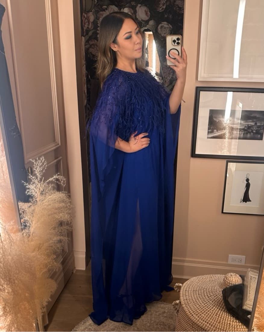 Pamella Roland Caftan Cobalt Blue Gown  - Image 2