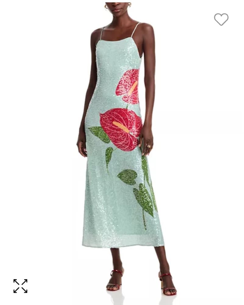 Farm RIO Anthurium Flowers Sequined Slip - Image 1