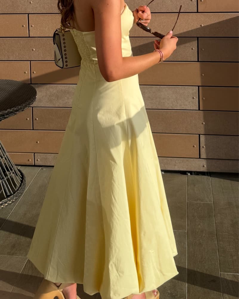 Aqua Yellow Bubble Mini Dress - Image 2