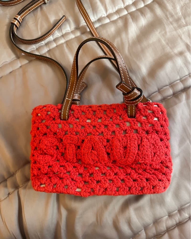 Red Crochet Staud Bag - Image 1