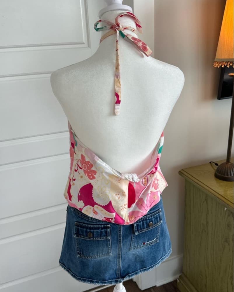 Vintage Floral Beaded Halter Top  - Image 2