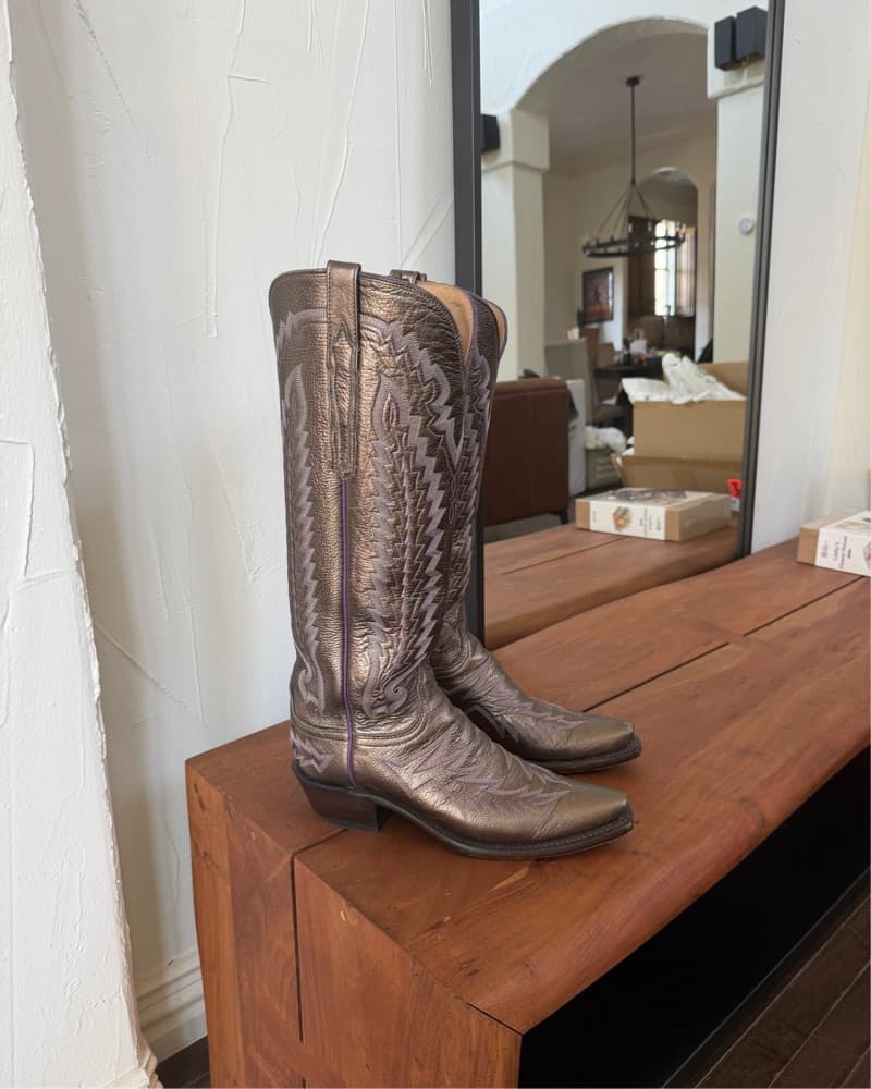 Lucchese Priscilla Pewter Cowboy Boots - Image 2