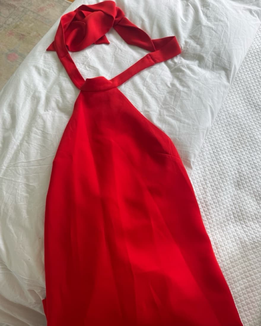 MANGO Halter neck open back dress - Image 3