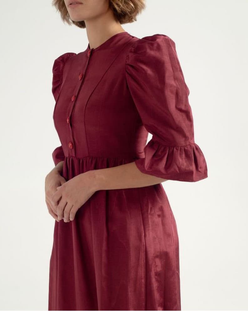 BATSHEVA Maroon Maxi Dress - Image 4