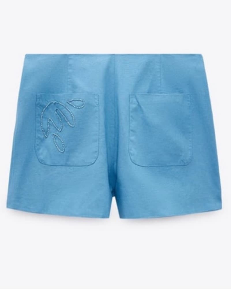 Beaded Embroidered Shorts - Image 3
