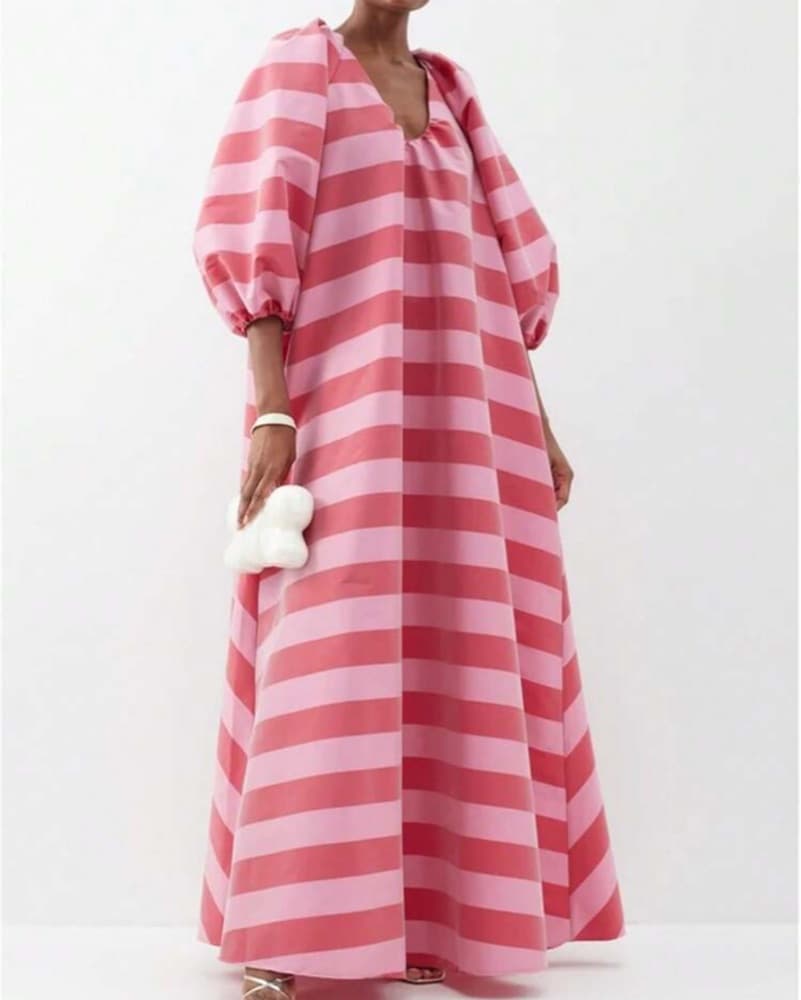 Pink striped Maxi dress - Image 1