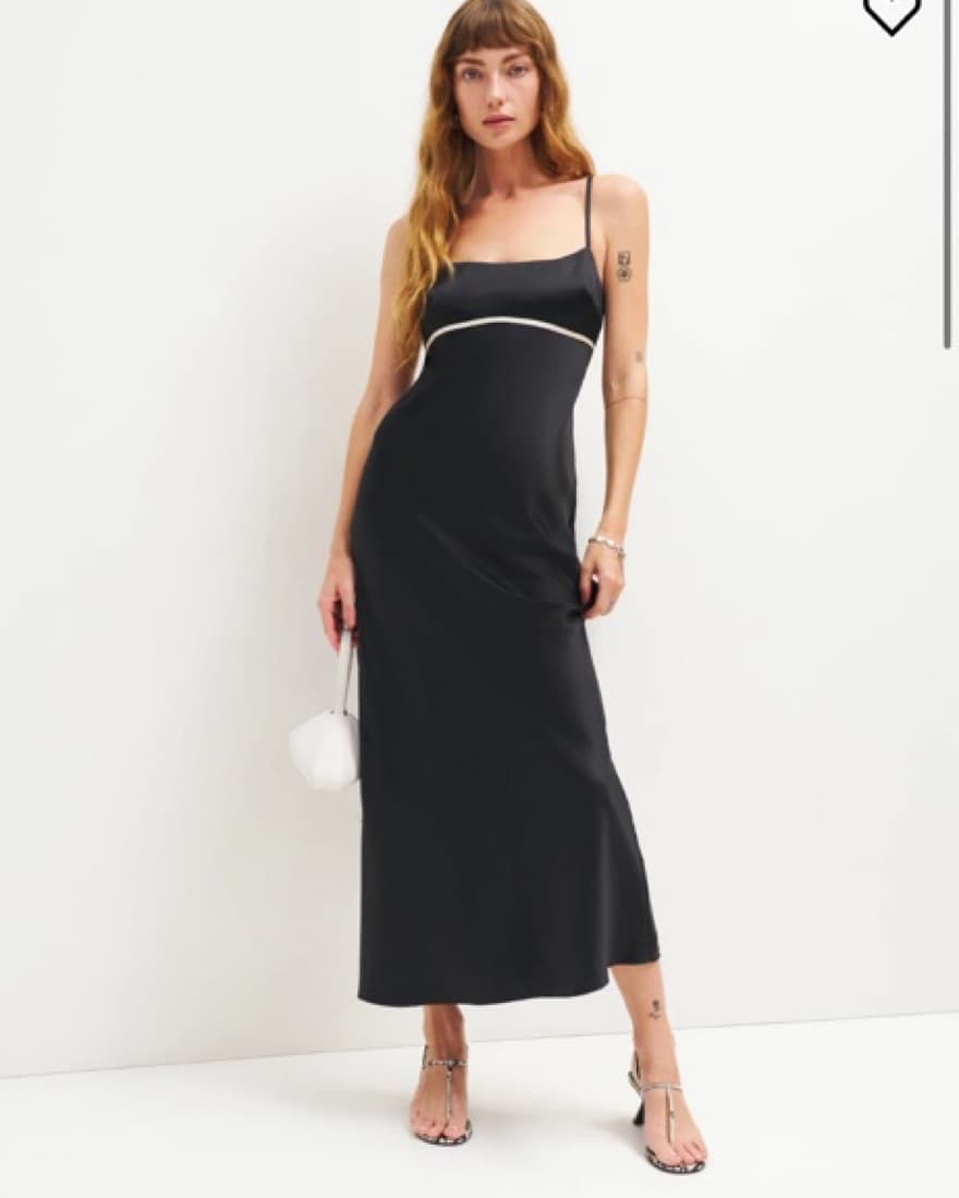 Reformation Black Silk Dress - Image 1