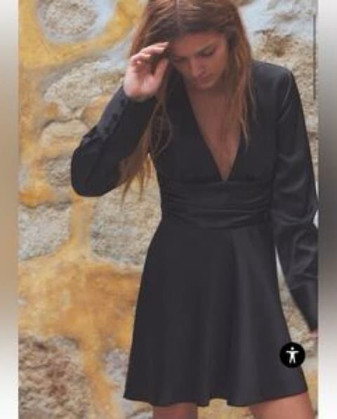 Zara Satin Effect Long Sleeve Mini Dress - Image 2