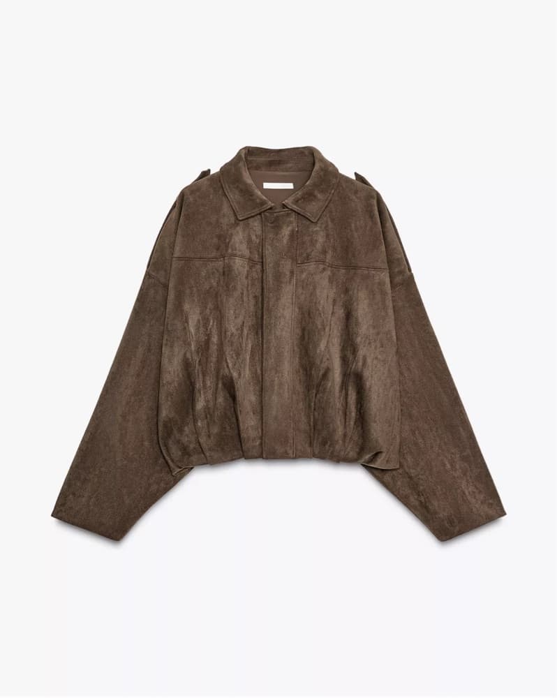Zara Suede Effect Bomber Jacket - Image 1