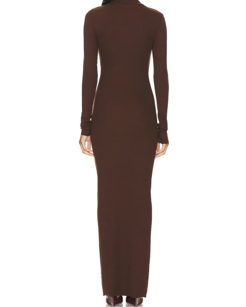 Eterne Brown Turtleneck Dress - Image 3