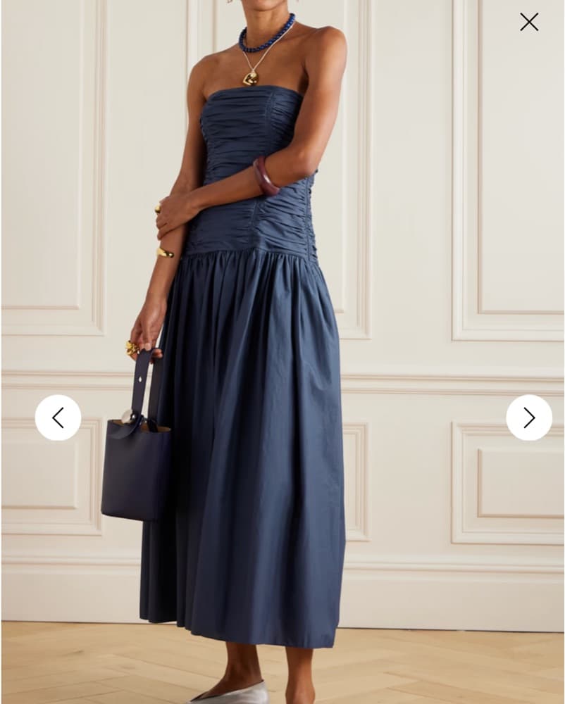 Matteau Strapless Ruched Midi Dress - Image 1