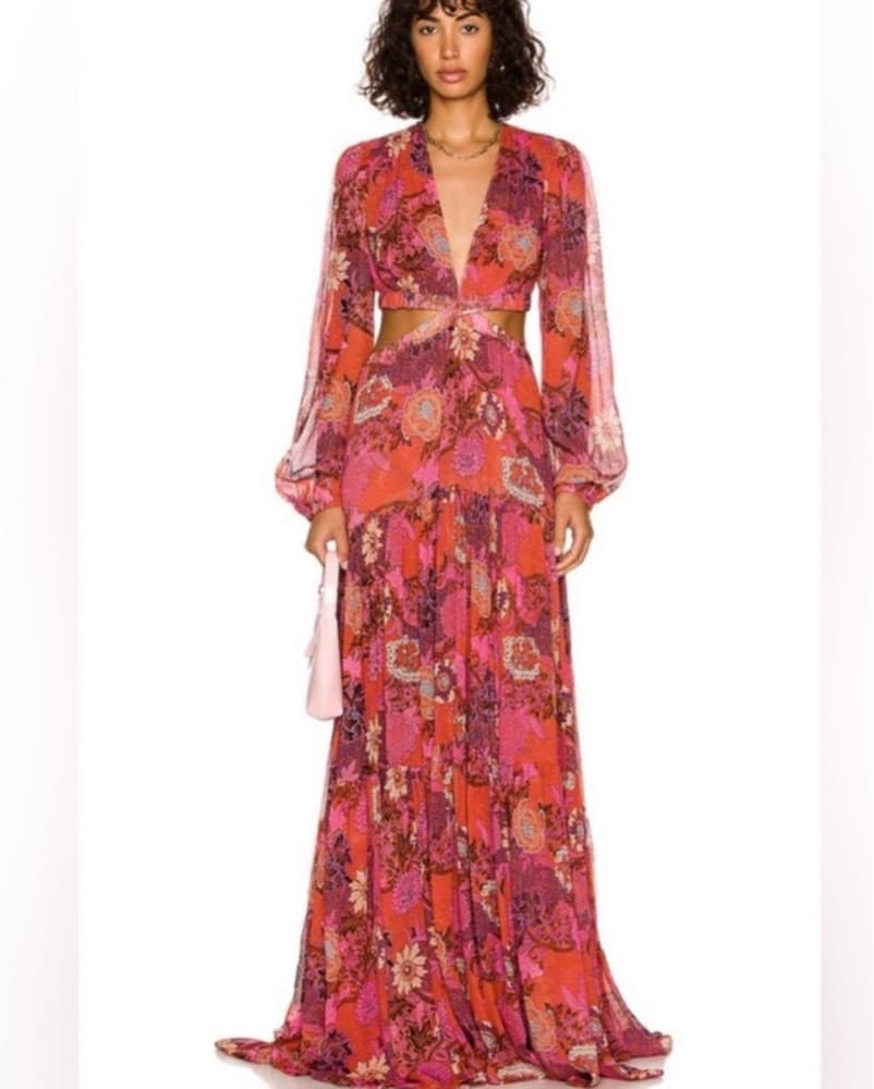 ALC LONG SLEEVE FLORAL MAXI DRESS - Image 1