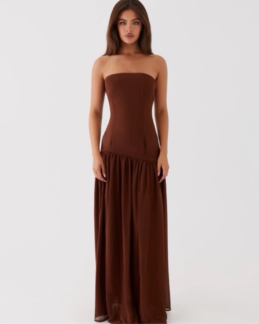 Brown Drop Waist Dress - Image 1