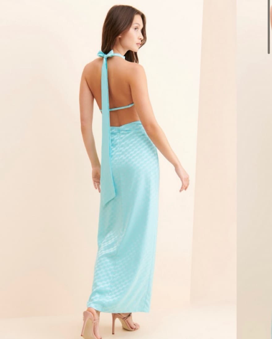 Blue formal High Neck Dress - Image 3